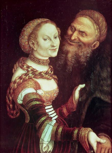 The Ill Matched Lovers by Lucas, the Elder Cranach, 1553